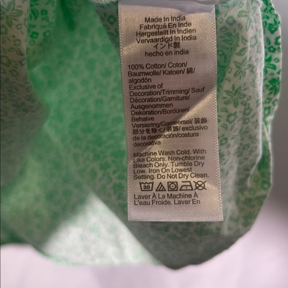 J. CREW WOMENS GREEN FLORAL COTTON BLOUSE SMALL BR635 - Picture 3 of 5